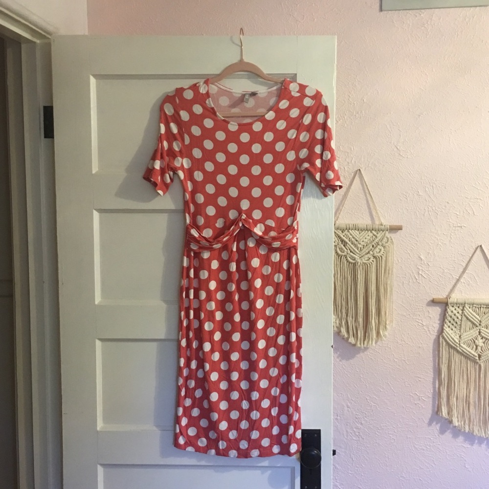 Polka dot ASOS maternity dress. Sz 8